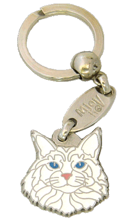 Maine Coon white <br> (keyring, engraving included)